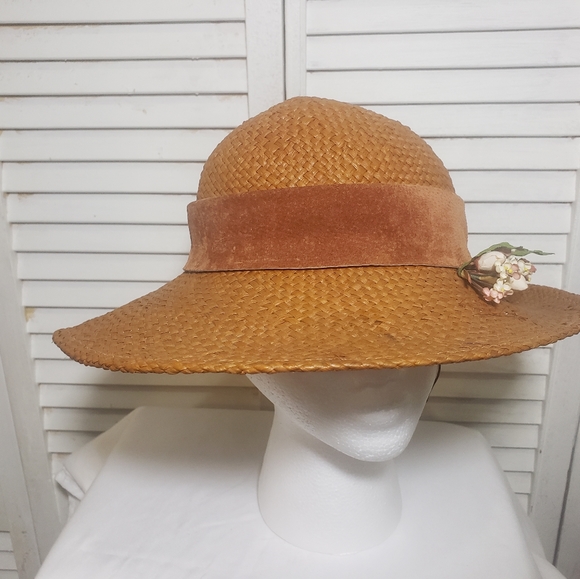 Vtg Whittall & Javits Brown Straw Hat main image 5